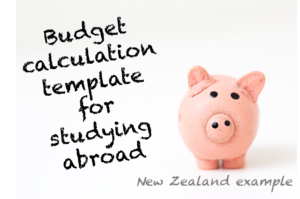 Study abroad calculation template_EXAMPLE NZ